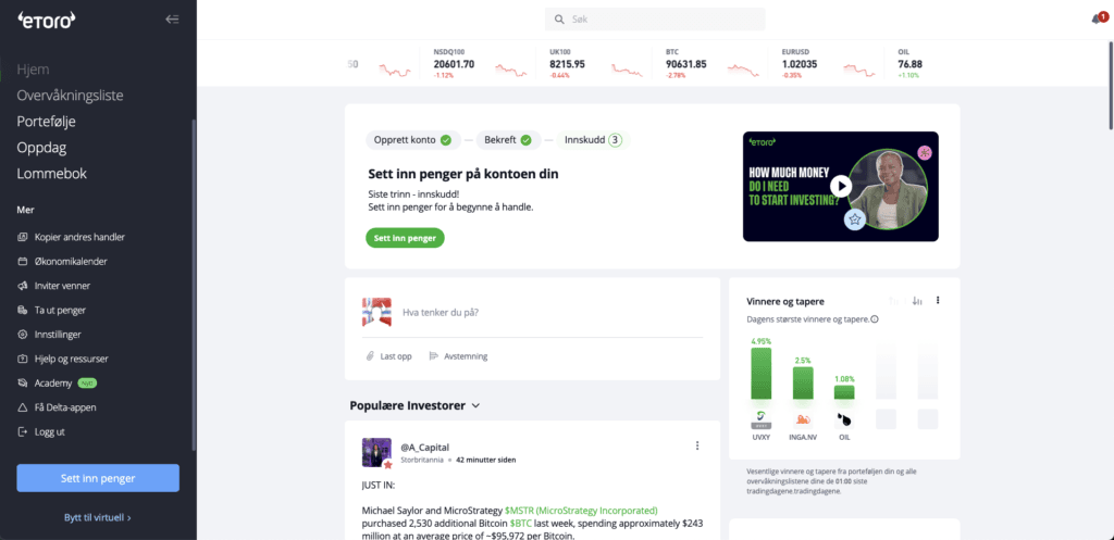 eToro Startside
